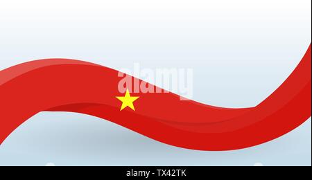 Vietnam winken Nationalflagge. Moderne ungewöhnliche Form. Design Template für die Dekoration von Flyer und Visitenkarten, Poster, Banner und Logo. Isolierte Vektor Stock Vektor