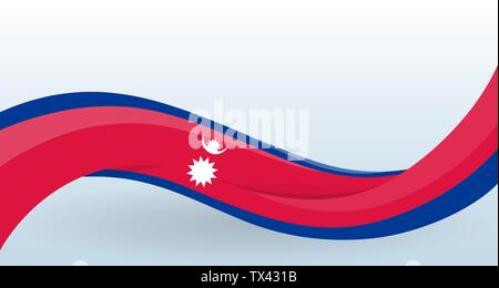 Nepal winken Nationalflagge. Moderne ungewöhnliche Form. Design Template für die Dekoration von Flyer und Visitenkarten, Poster, Banner und Logo. Isolierte Vektor Stock Vektor