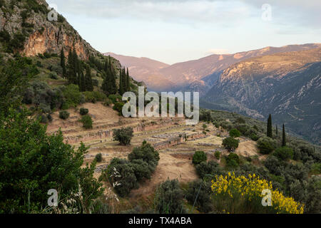 Griechenland, Delphi, Tholos in das Heiligtum der Athena Pronaia Stockfoto