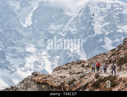Nepal, Solo Khumbu, Everest, Maountaineers an Dhugla Stockfoto