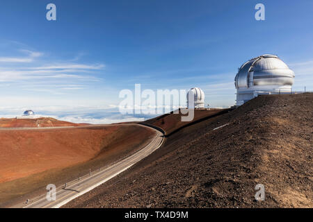 USA, Hawaii, Mauna Kea Vulkans, Teleskope auf Mauna Kea Sternwarten Stockfoto