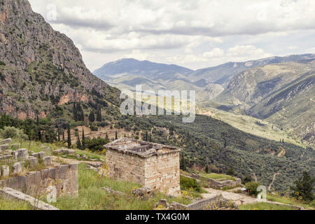 Griechenland, Delphi, Athener Finanzministerium Stockfoto