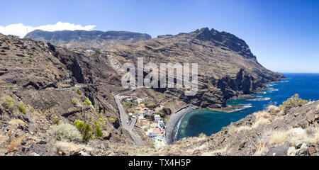Spanien, Kanarische Inseln, La Gomera Alojera, Panoramablick über Alojera Stockfoto