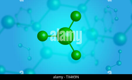 Molekulare Struktur, 3D-Rendering, medizinische, chemische, biologische Wissenschaft und Technologie Konzept kreative Diagramm Stockfoto