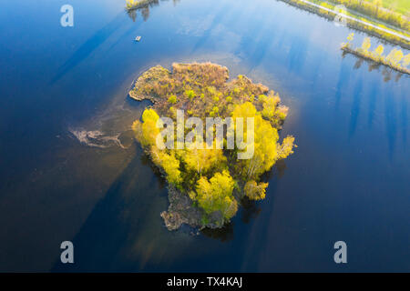 Deutschland, Augsburg, Insel in der bobinger Reservoir, Luftaufnahme Stockfoto