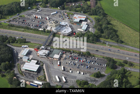 Luftaufnahme von Lancaster Autobahn Dienstleistungen, Norden & Süden Stockfoto