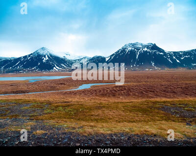 Island, Snaefellsjoekull Nationalpark früh am Morgen im Winter Stockfoto