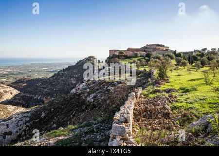 Italien, Sizilien, Syracuse Provinz, Hotel Eremo Madonna delle Grazie auf einem Berg, ehemaliges Kloster Stockfoto