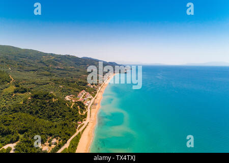 Griechenland, Preveza, Luftaufnahme von vrachos Beach Stockfoto