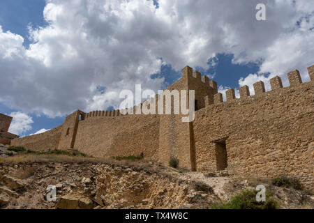 Mauern der mittelalterlichen Stadt Albarracin in der Provinz Teruel Stockfoto