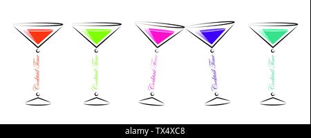 Bunten Cocktail Party Brille Vector EPS Abbildung 10 Stock Vektor