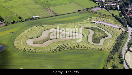 Luftaufnahme von Hilton Lakes Fish Farm in der Nähe von Yarm, North Yorkshire Stockfoto