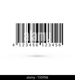 Einzigartig realistische Bar Code. Gestreifte Informationen zur Identifizierung Produkt. Vector Illustration auf weißem Hintergrund Stock Vektor