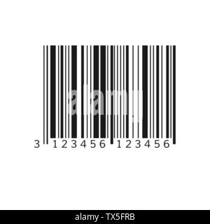 Einzigartige Bar Code. Gestreifte Informationen zur Identifizierung Produkt. Vector Illustration auf weißem Hintergrund Stock Vektor