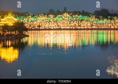 Nacht Pavillon Wenchang Bezirk, Konfuzius kulturelle Stadt, Suixi, Guangdong Stockfoto