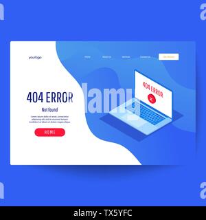 Nicht Konzeption Illustration, Web Banner gefunden Fehler 404 Seite Stock Vektor