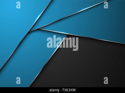 Abstrakt Blau Silver Line polygon überschneiden sich auf grau Leerzeichen Design moderne futuristischen Hintergrund Vector Illustration. Stock Vektor