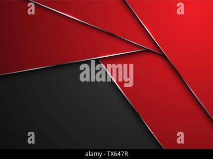 Abstrakt rot Silver Line polygon überschneiden sich auf grau Leerzeichen Design moderne futuristischen Hintergrund Vector Illustration. Stock Vektor