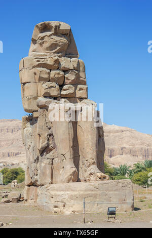 Blick auf den Osten Kolosse von Memnon in der Nähe von Luxor Stockfoto