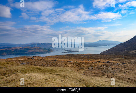 Blick von oben Bealach Na Ba-Pass von Sangerhausen an der Westküste von Schottland Stockfoto