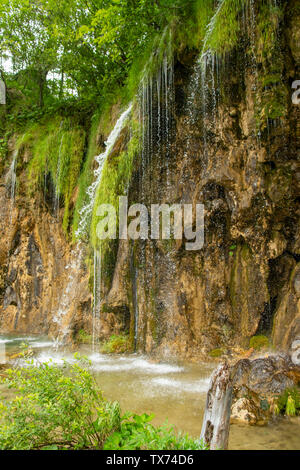 Mali Prstavac Wasserfall, Nationalpark Plitvicer Seen, Kroatien Stockfoto