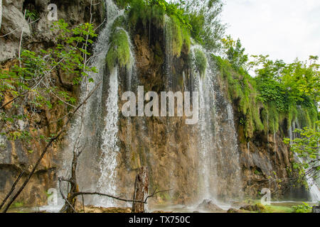 Mali Prstavac Wasserfall, Nationalpark Plitvicer Seen, Kroatien Stockfoto