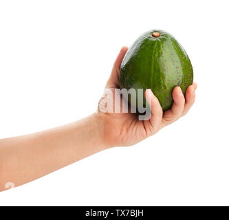 Avozilla Avocado in der Hand weg isoliert Stockfoto