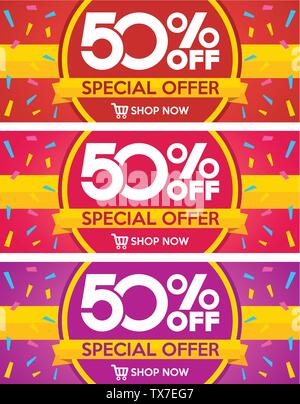 Der Verkauf Banner Design. Vector Illustration Stock Vektor