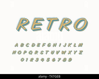 Retro Schrift und Alphabet. Vektor illustration Stock Vektor
