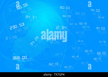 Digitale Masse, globales Netzwerk Technologie große Daten Konzept Hintergrund für den Bau Stockfoto