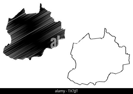 Region Nordwesten (Regionen von Kamerun, Republik Kamerun) Karte Vektor-illustration, kritzeln Skizze Nordwesten Karte Stock Vektor