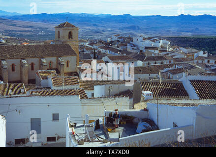 Übersicht von der Burg entfernt. Velez Blanco, der Almeria Provinz, Andalusien, Spanien. Stockfoto