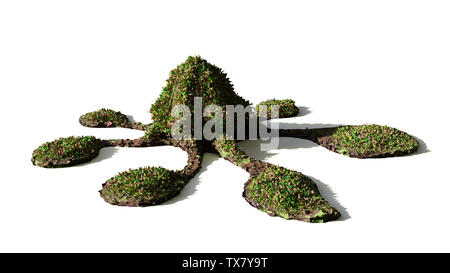 Alien, außerirdische Welt flora isoliert auf weißem Hintergrund (3D-Render) Stockfoto