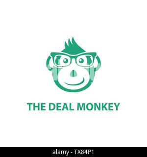 Monkey Geek Logo in Illustrator Stock Vektor