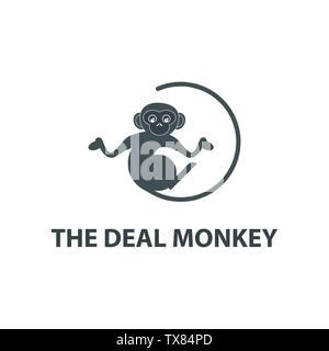 Monkey Geek Logo in Illustrator Stock Vektor