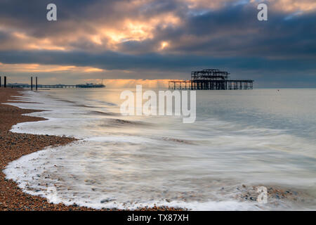 Die Überreste der West Pier in Brighton Stockfoto