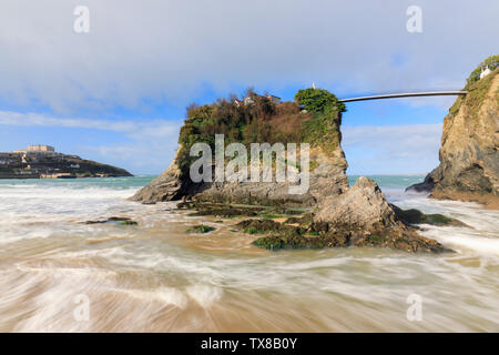 Towan Island Newquay in Cornwall. Stockfoto