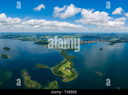 Luftbild des Princes Insel oder Prinzeninsel in der Nähe der Stadt Plön Stockfoto