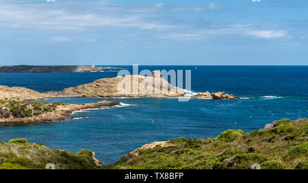 Es Colomar, Menorca Insel, entlang der Cami de Cavalls Spaziergang entlang der Küste. Stockfoto