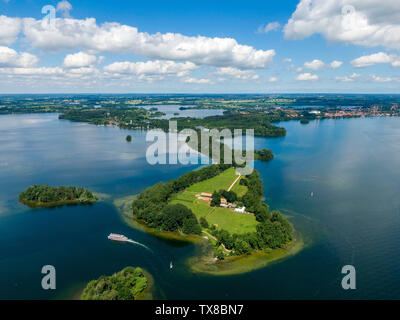 Luftbild des Princes Insel oder Prinzeninsel in der Nähe der Stadt Plön Stockfoto