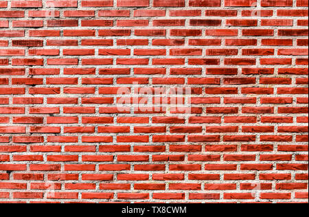 Hintergrund von Red brick wall Muster Textur für Graffiti Inschriften. Alten grunge Ton Mauer Textur. Starke Mauerwerk nahtlose Oberfläche Stockfoto