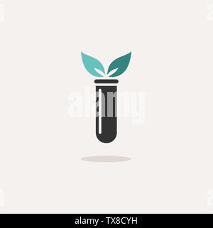 Lab anlage Farbe Symbol mit Schatten auf einem beigen Hintergrund. Apotheke Vector Illustration Stock Vektor