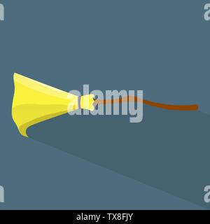 Halloween Hexen Besen. Traditionelle Halloween Symbol, Zubehör Objekt, Cartoon Besen. Vector Illustration für Ihr Design. Stock Vektor