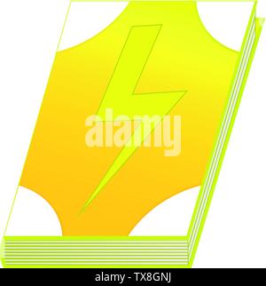 Zauber Bücher des Blitzes Element isoliert auf weißem Hintergrund. Vector Illustration für jedes Design. Stock Vektor
