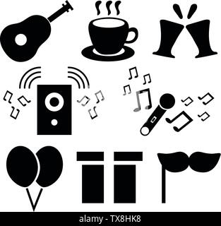 Symbole, Satz von Geburtstagsfeier Elemente. Vector Illustration für Ihr Design, Game, Karte. Stock Vektor