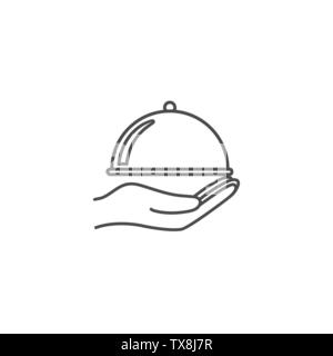 Überdachte essen Fach, hand Symbol. Vector Illustration flach Stock Vektor
