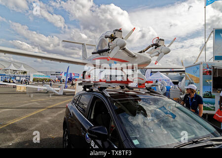 Paris-Le Bourget, Frankreich. 23. Juni 2019. Anzeige der Colomban Cri-Cri MC-15 am letzten Tag der 53. International Paris Air Show, Frankreich. Stockfoto