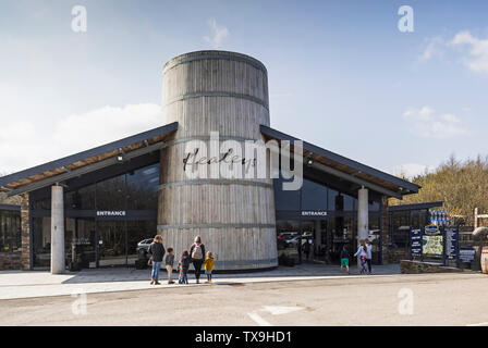 Healeys Cornish Cyder Farm visitor center Eingang an Penhallow, Truro, Cornwall, Großbritannien Stockfoto