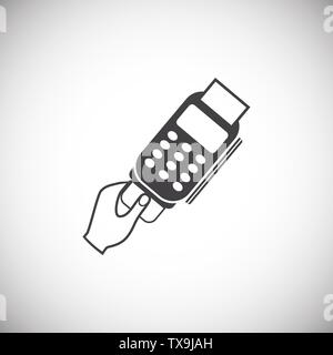 Pos-terminal symbol auf Hintergrund für Grafik- und Webdesign. Einfache Abbildung. Internet Konzept Symbol für Website Taste oder mobile App. Stock Vektor