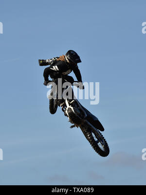 Squibb Freestyle Motorrad display Team bei Cheltenham Balloon Fiesta 2019 durchführen Stockfoto